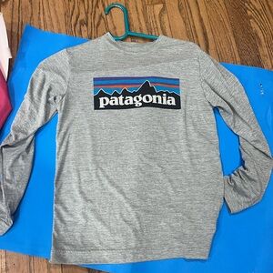 Patagonia Heather Gray Long Sleeve with Logo